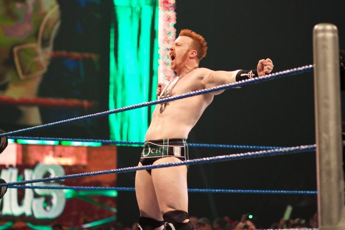 Sheamus bellowed to the Rupp Arena crowd at the last “Smackdown Live” match in Lexington, on Aug. 2, 2011.