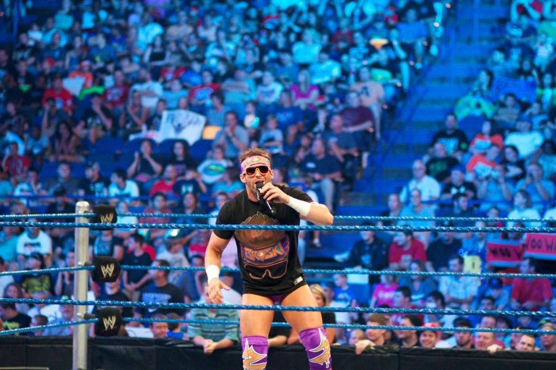 Zach Ryder worked the crowd in Rupp Arena, the last time WWE “Smackdown Live” was there in 2011.