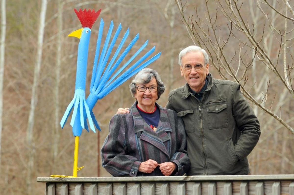 Minnie Adkins and Mike Norris have collaborated on their fourth children’s book, “Mommy Goose: Rhymes from the Mountains.” Adkins carved 170 wooden figures that were used as illustrations for the book of poems.