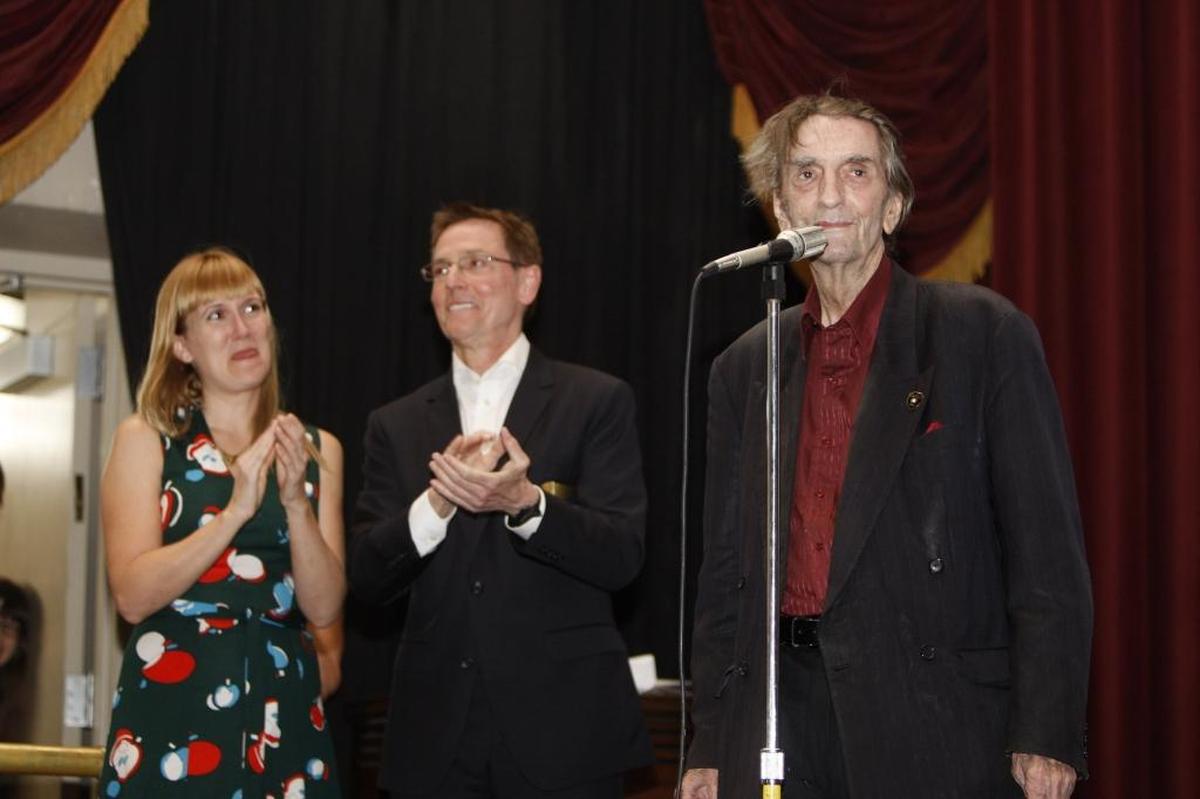Harry Dean Stanton enjoys the moment as the audience gives him a standing ovation at the fourth annual Harry Dean Stanton Fest as organizer Lucy Jones, left, and Mayor Jim Gray look on in 2014. It was Stanton’s only visit to the festival. The Kentucky native and legendary character actor died in 2017 at 91.