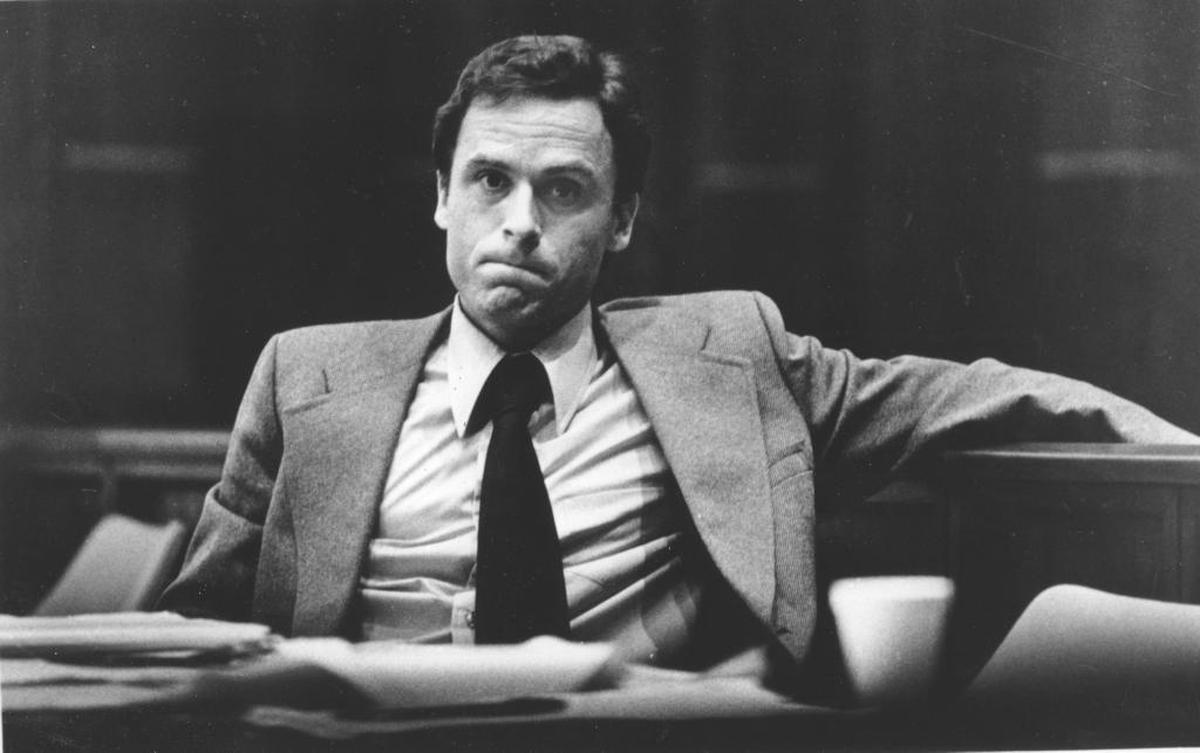 Ted Bundy sat in a Miami, Fla., courtroom in 1979 for jury selection in his murder trial.