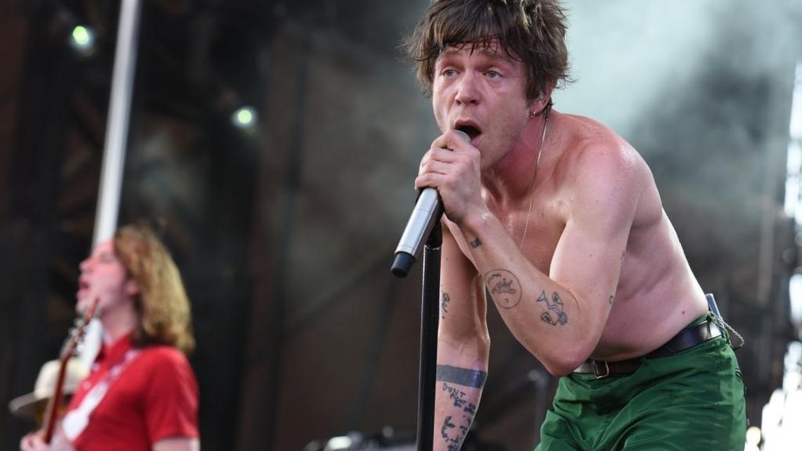 Nick Bockrath and Matt Shultz of Cage the Elephant on the Forecastle Festival Mast Stage. The first day of the 2017 Forecastle Festival was July 14, 2017 at Waterfront Park in Louisville, Kentucky.