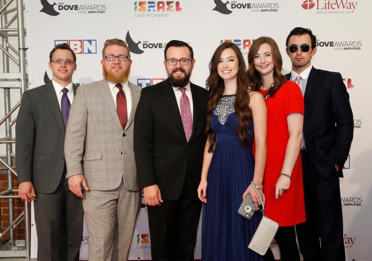 Flatt Lonesome pose for a photo at the 47th Annual GMA Dove Awards in 2016 in Nashville, Tenn.