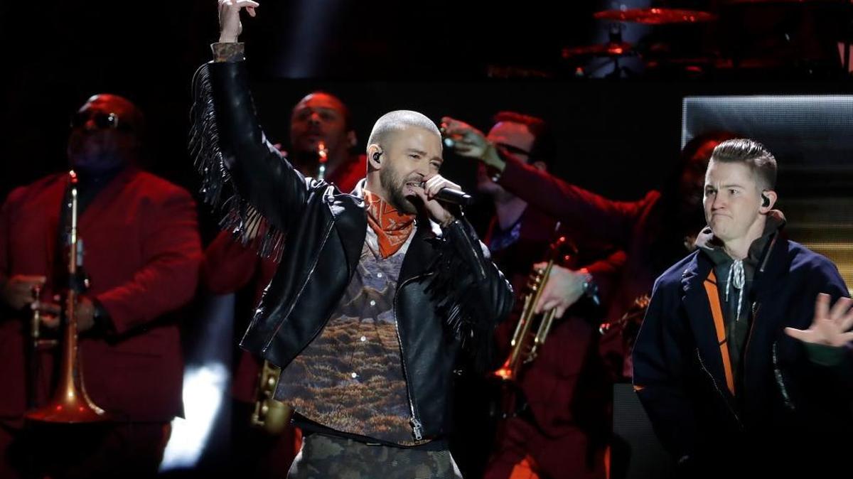 Justin Timberlake performs during halftime of Super Bowl 52 Feb. 4, 2018, in Minneapolis. Feb. 5, he announced additional dates on his “Man of the Woods” tour, including Sept. 19 at Rupp Arena.