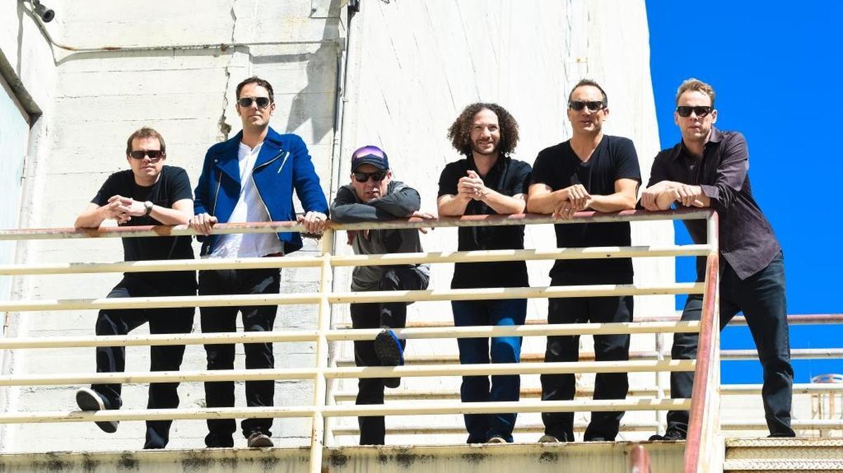 Umphrey’s McGee, from left: Brendan Bayliss, Ryan Stasik, Jake Cinninger, Andy Farag, Joel Cummins, Krys Myers. The band headlines the MoonTower Music Festival on Saturday at Masterson Station Park in Lexington.
