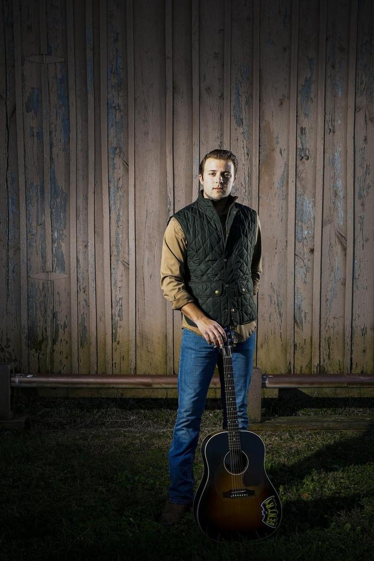 Country music artist Walker Montgomery at his family farm in Nicholasville.