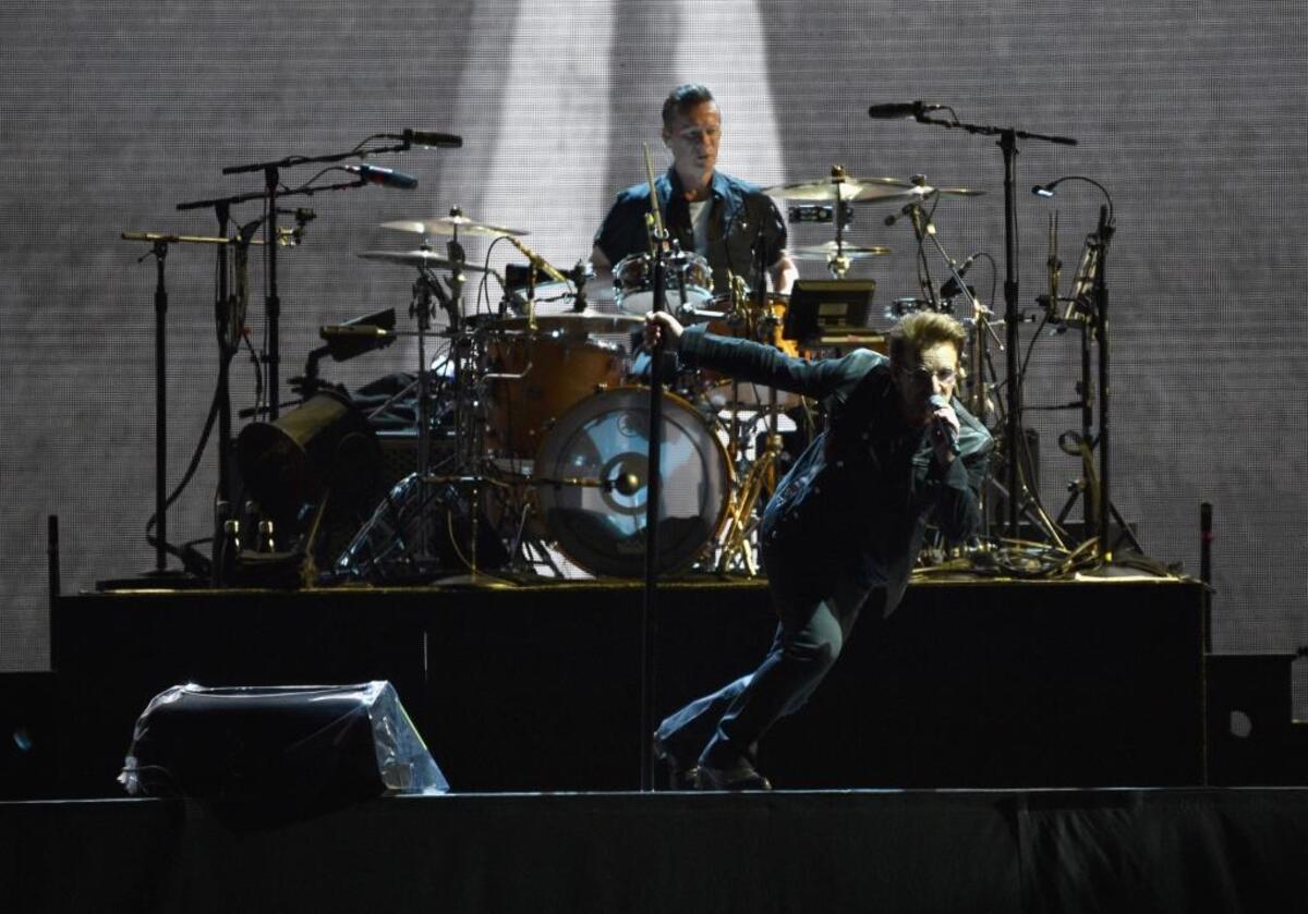 U2, including drummer Larry Mullen Jr. and frontman Bono, will perform June 16 at Papa John’s Stadium in Louisville as part of its Joshua Tree tour.