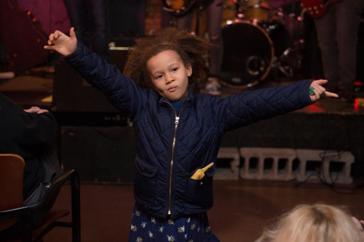 Hikima Mende danced to music performed by Stratus at last month’s Children’s Series event. The next one is Jan. 19.