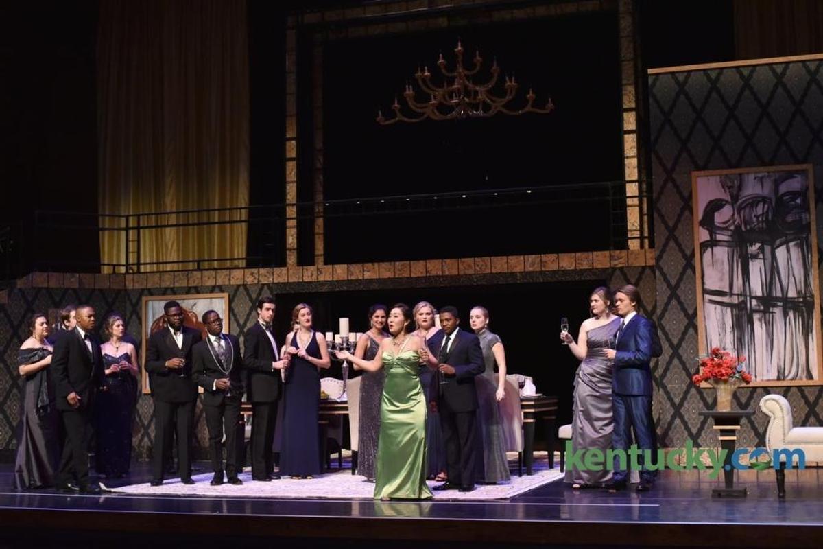 UK Opera Theatre’s “La Traviata” is performed on a two-level stage in the Singletary Center for the Arts, which isn’t usually used as theater.