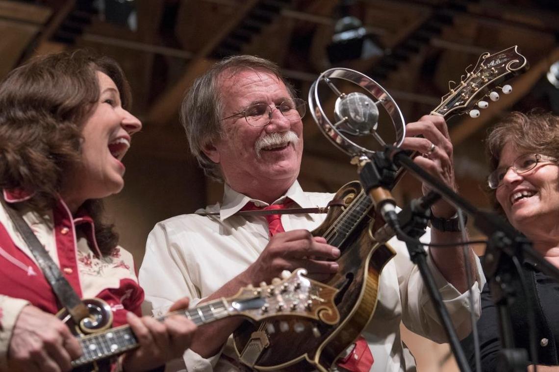 Ruth McLain Smith, left, Al White and Alice McLain White performed last month at Carter Family Fold in Hiltons, Va., as part of The McLain Family Band.