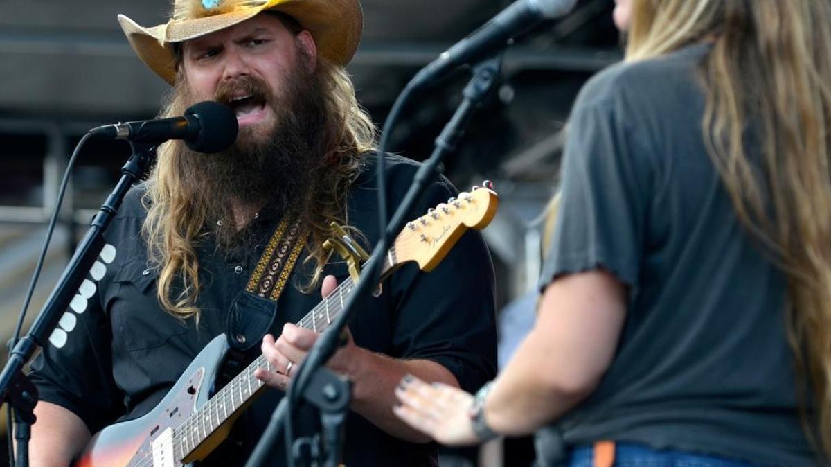 Lexington native Chris Stapleton, who was raised in Staffordsville, and his wife, Morgane, played the Forecastle Festival on July 18 in Louisville. Stapleton was nominated for four Grammy Awards on Monday.