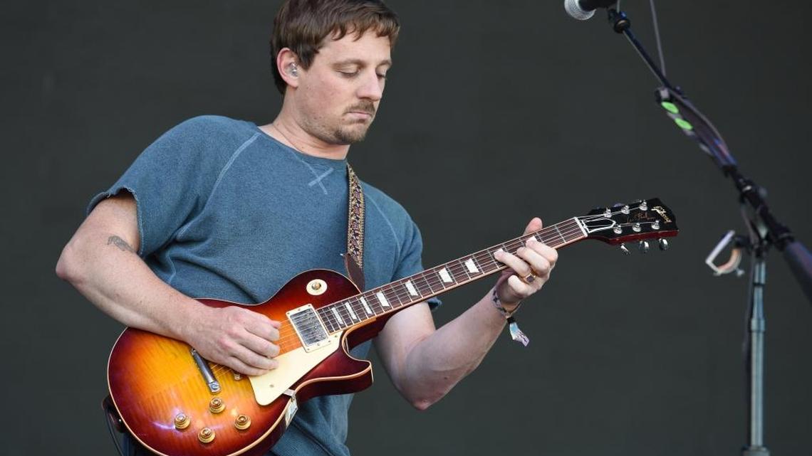 Sturgill Simpson playing his Mast Stage set at the Forecastle Festival.