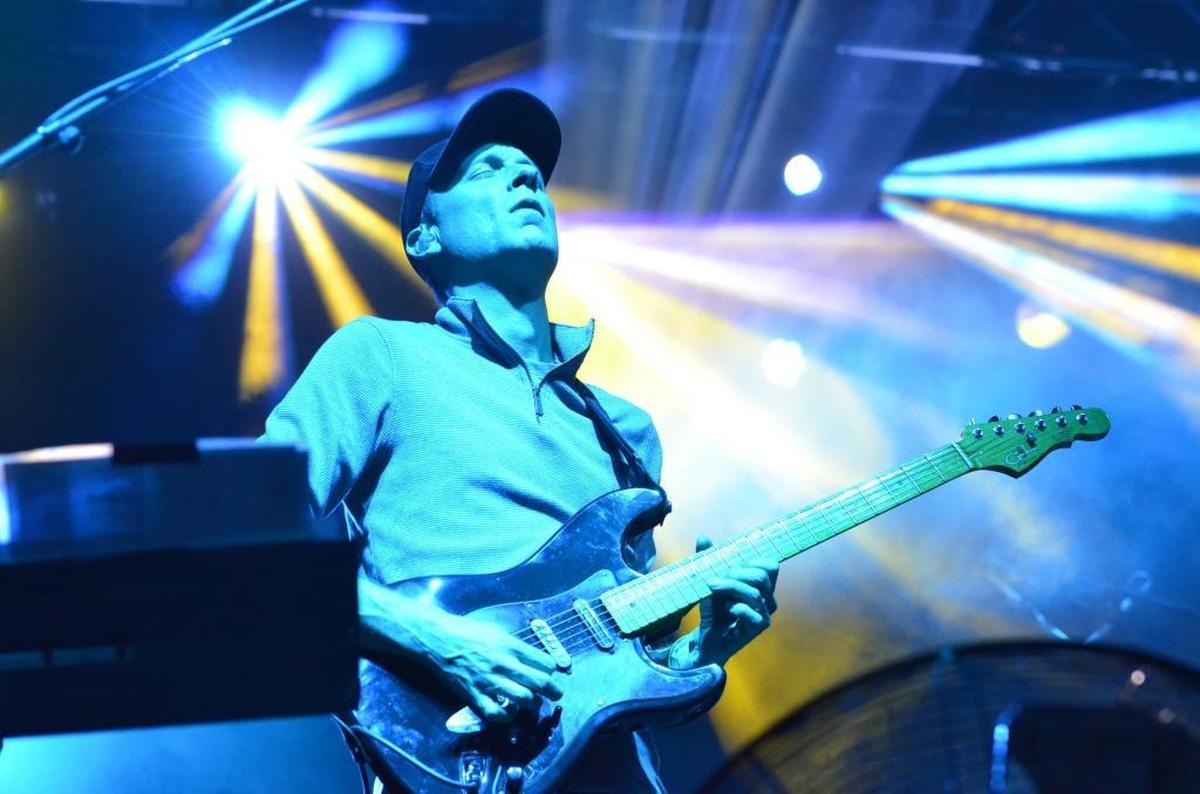 Jake Cinninger of Umprey's McGee on stage at the MoonTower Festival.
