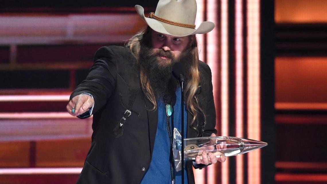 Chris Stapleton accepted the award for male vocalist of the year at the 2017 CMA Awards on Nov. 8 in Nashville. His new album, “From A Room: Volume 2,” comes out Friday.