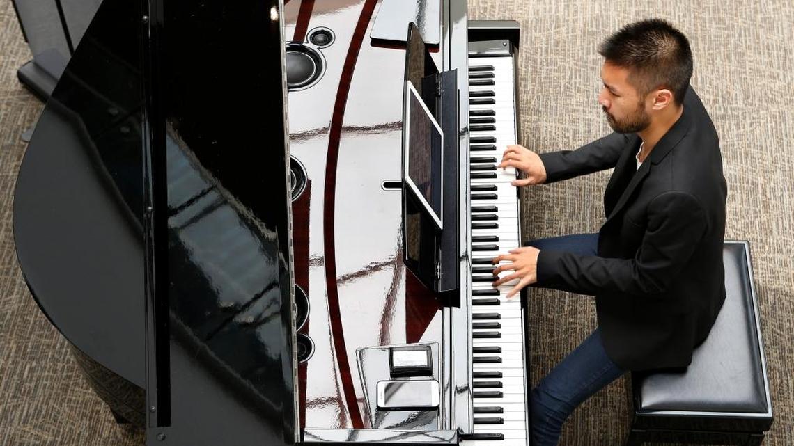 Pianist Conrad Tao, who is this week’s soloist with the Lexington Philharmonic, played in the Atrium of the Albert B. Chandler Hospital Lexington, Ky., Tuesday, May 09, 2017. This was part of UK Arts in HealthCare program.