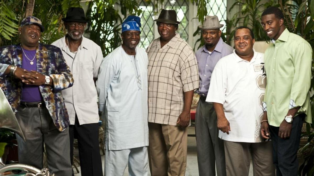 The Dirty Dozen Brass Band is Kirk Joseph, Roger Lewis, Gregory Davis, Kevin Harris, Terence Higgins, Efrem Towns and Kyle Roussel.