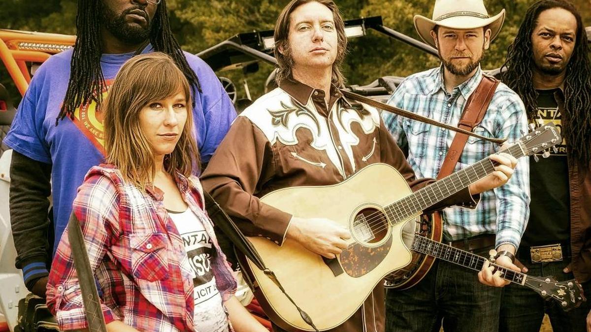 Gangstagrass is Landry McMeans and, in back, from left, Randal Green, Rench (Oscar Owens), Dan Whitener and Dolio the Sleuth (Lawrence Durant).