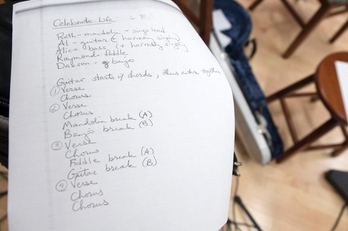 A list of instructions for The McLain Family Band members when recording the original song “Celebrate Life” at the Kentucky Center for Traditional Music studio in Morehead. The band is recording an album to celebrate its 50th anniversary.