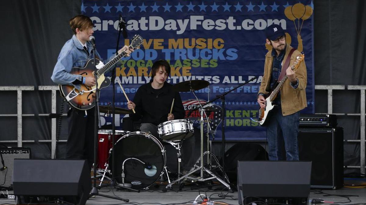 Johnny Conqueroo played the Great Day Race and Festival at the Kentucky Horse Park on May 14. From left, Grant Curless on guitar and vocals, Wils Quinn on drums and Shawn Reynolds on bass.