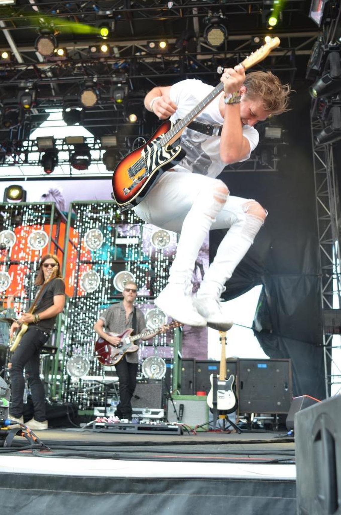 Bo Rinehart works a solo at the Forecastle Festival.The first day of the 2017 Forecastle Festival was July 14, 2017 at Waterfront Park in Louisville, Kentucky.