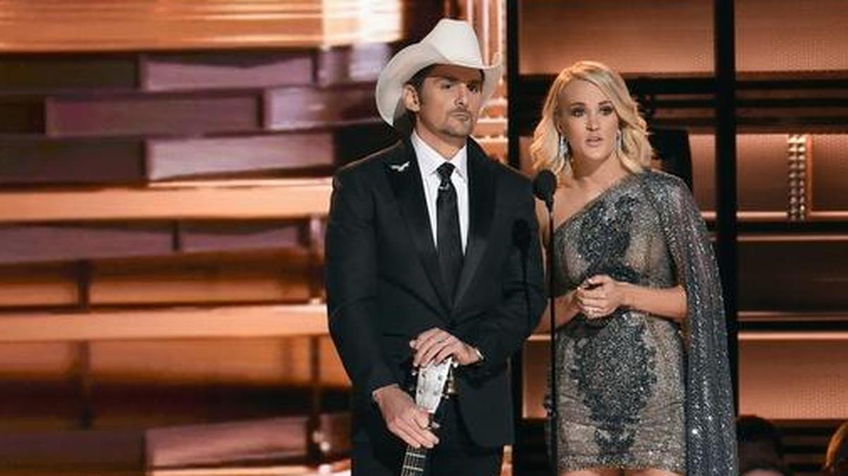 Brad Paisley and Carrie Underwood at the 2016 CMA Awards in Nashville. This year’s show will air live Wednesday.