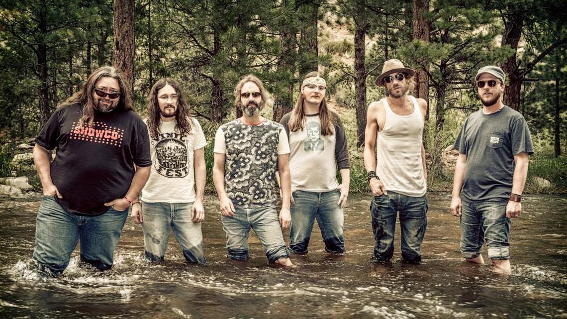 The Hard Working Americans, from left: Dave Schools, Jesse Aycock, Neal Casal, Duane Trucks, Todd Snider and Chad Staehly.