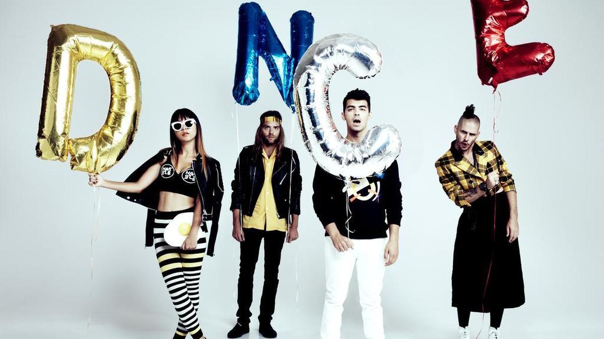 DNCE is guitarist JinJoo Lee, drummer Jack Lawless, frontman Joe Jonas, and bassist Cole Whittle.