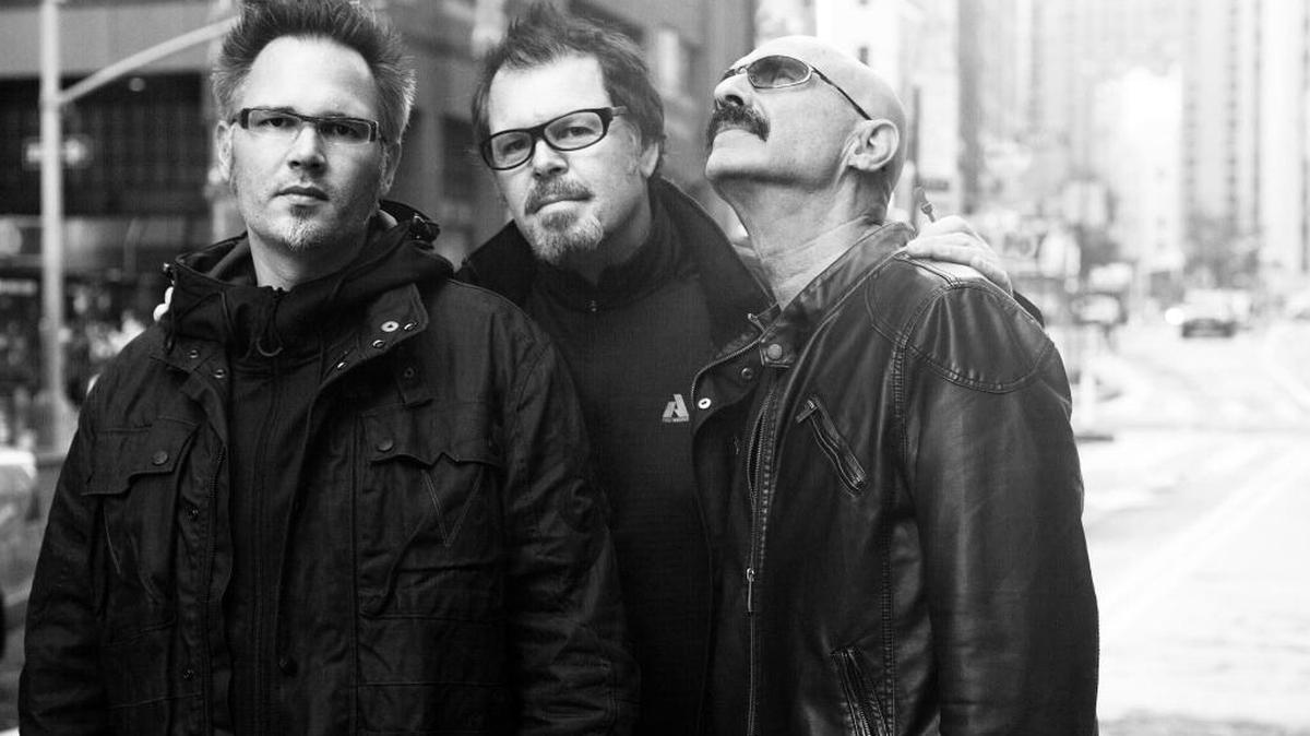 From left, Markus Reuter, Pat Mastelotto and Tony Levinn are Stick Men.