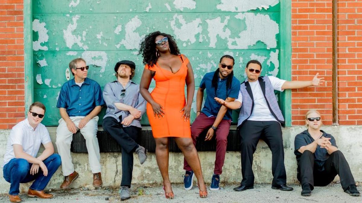 Joslyn & The Sweet Compression, from left: Jeffrey Doll, Joe Carucci, Marty Charters, Joslyn Hampton, Rashawn Fleming, Steve Holloman and Smith Donaldson.