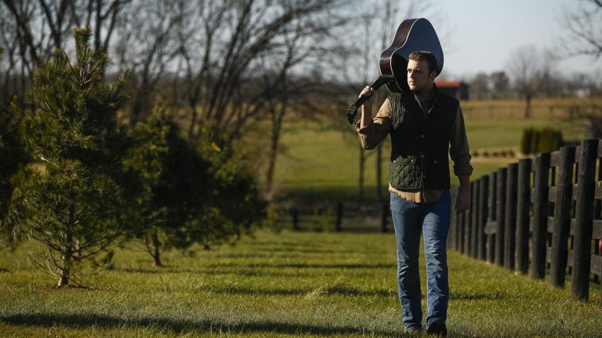 Country music artist Walker Montgomery at his family farm in Nicholasville. He is preparing for Acoustic Jam 2017 at the Lexington Opera House on Wednesday.