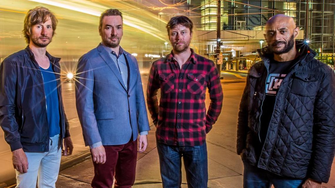 The New Mastersounds are drummer Simon Allen, guitarist Eddie Roberts, keyboardist Joe Tatton and bassist Pete Shand.