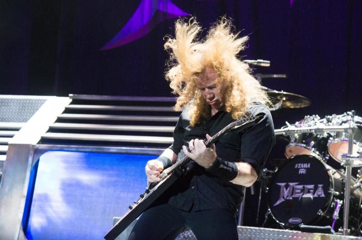 Dave Mustaine of Megadeth performs at Ozzfest 2016 at San Manuel Amphitheater in San Bernardino, Calif.