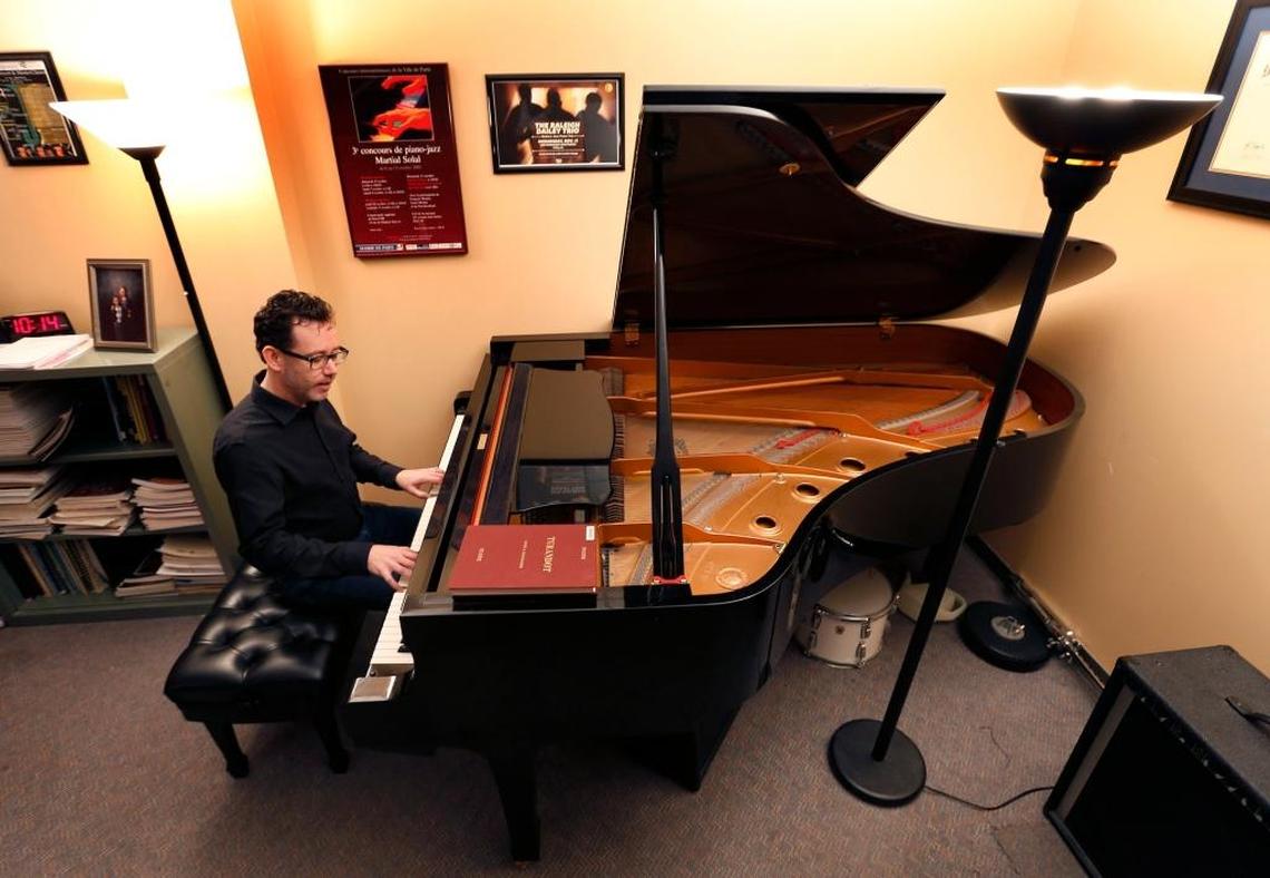 Raleigh Dailey in his office at the University of Kentucky, where he is associate professor of jazz studies and piano.