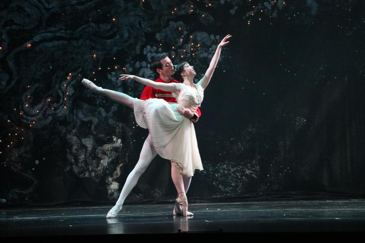 Dancers Casey Myric and Angelica South perform in the Lexington Ballet’s production of “The Nutcracker” Saturday at the Eastern Kentucky University Center for the Arts.