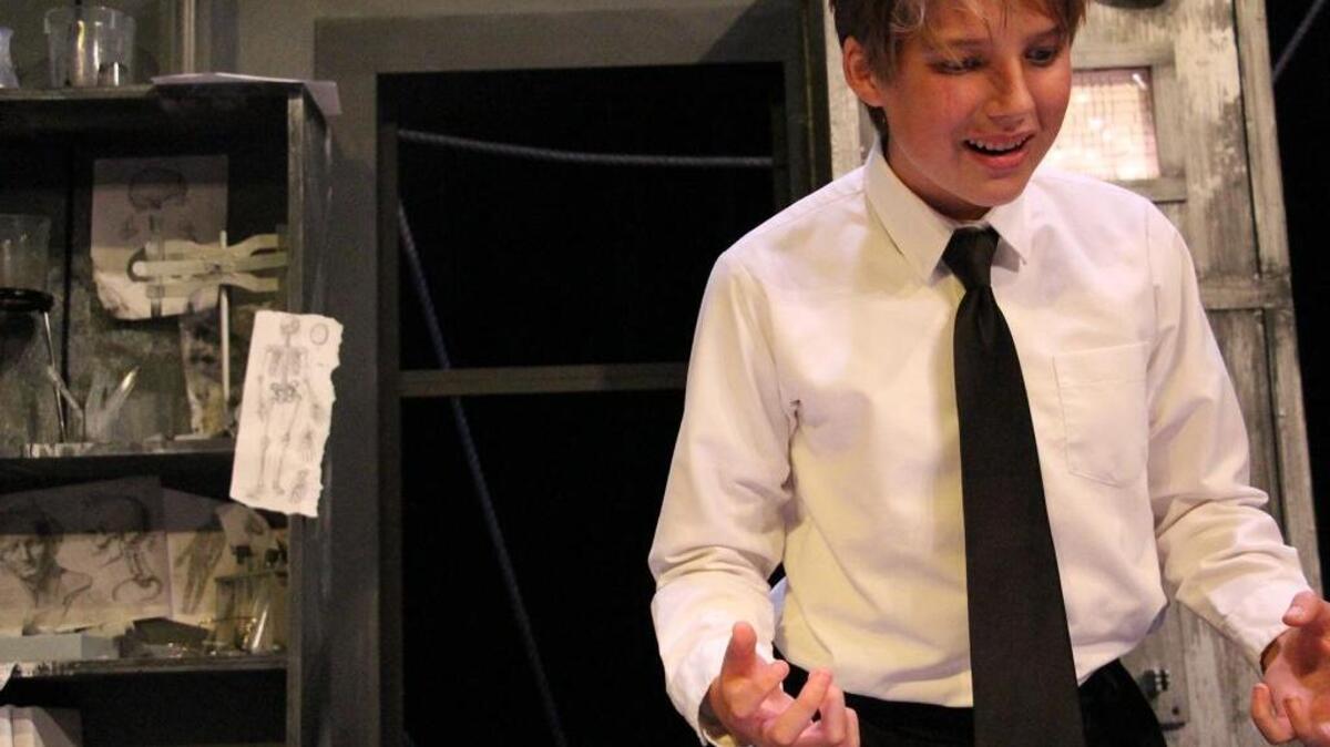 Nick Baker as Younger Victor Frankenstein in Lexington Children’s Theatre’s production of “Frankenstein.”