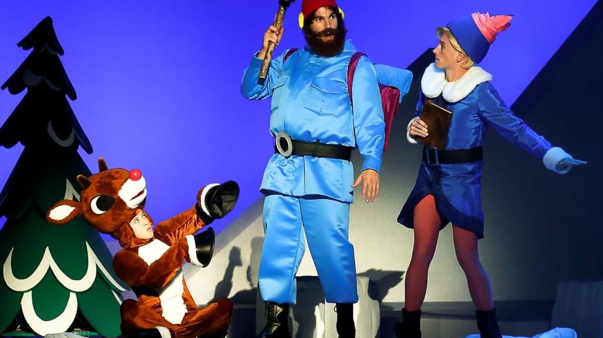 Rudolph, Yukon Cornelious and Hermey in the live production “Rudolph the Red-Nosed Reindeer” coming to the EKU Center for the Arts Dec. 16.