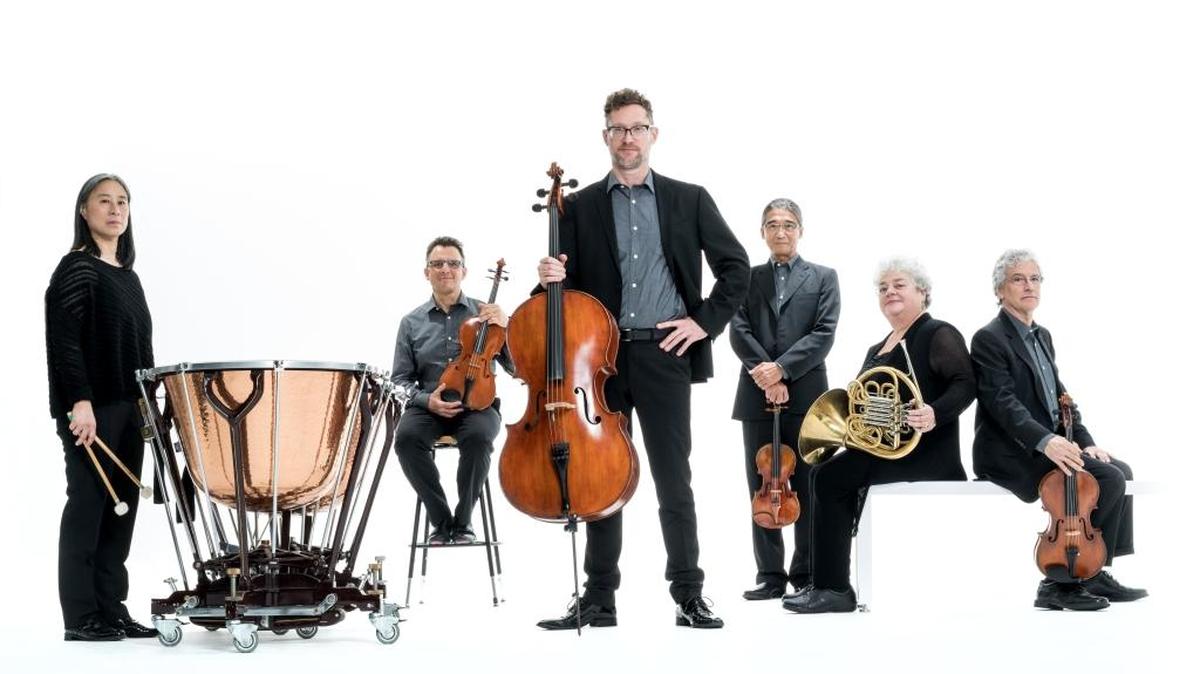 Members of the Orpheus Chamber Orchestra, which plays with pianist Andre Watts at the Norton Center for the Arts in October.