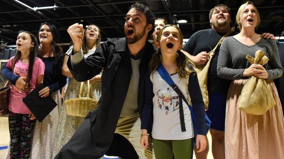 Zack Morris plays Tatah and Taylor Riordan plays his daughter during a rehearsal of “Ragtime” on Sept. 27, 2016. The University of Kentucky Opera Theatre presents the musical “Ragtime” Oct. 6 to 9, 2016 at the Singletary Center for the Arts Concert Hall, 405 Rose St. in Lexington, Kentucky.