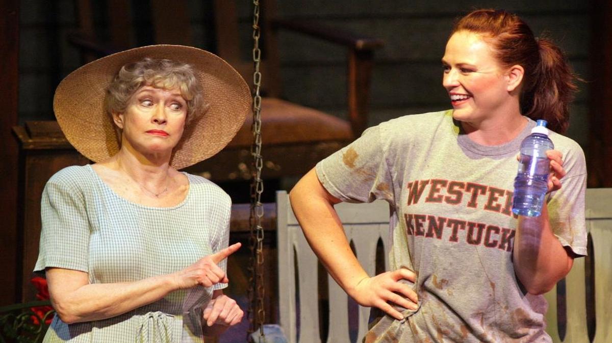 Patricia Hammond played Beulah and Erika S. Lee played Annie in “Grounded,” presented in July 2015 at Danville’s Pioneer Playhouse. Both are reprising their roles for the play’s sequel, “Guarded.”