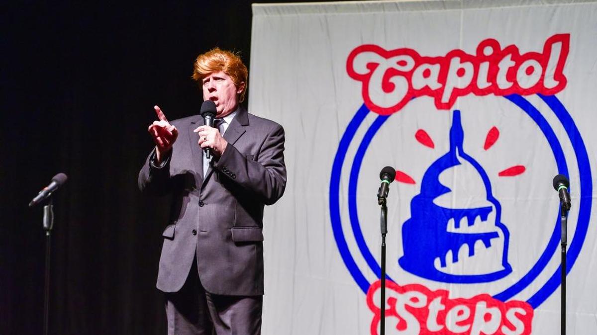 A Capitol Steps member impersonates Donald Trump in “Shut Up and Vote For Me.”