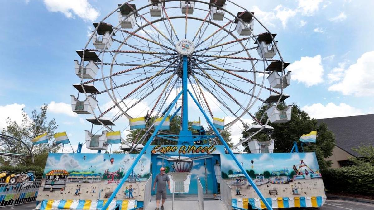 Mike Herring helped construct the Expo Wheel for the annual St. Elizabeth Ann Seton Catholic Church Country Fair in 2015.