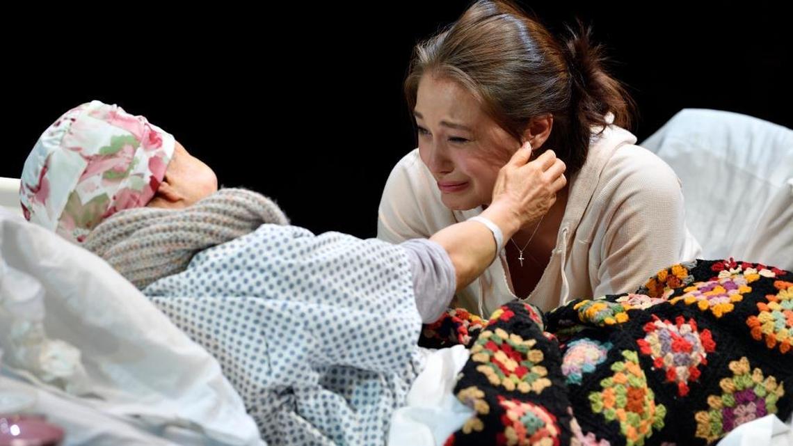 Ako as Masako and Emma Kikue as Sophie in Leah Nanako Winkler’s “God Said This,” performed at Actors Theatre of Louisville during the 42nd Humana Festival of New American Plays.
