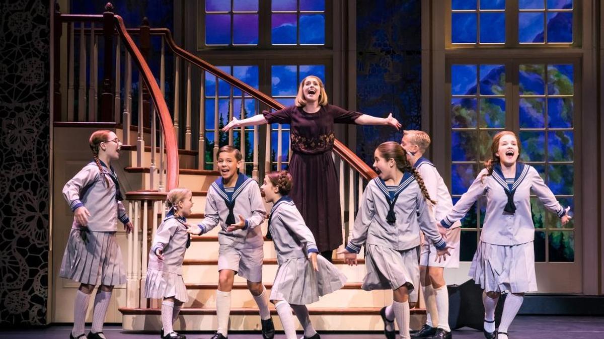 Jill-Christine Wiley as Maria Rainer and the von Trapp children in “The Sound of Music,” Nov. 17-19 at the Lexington Opera House.