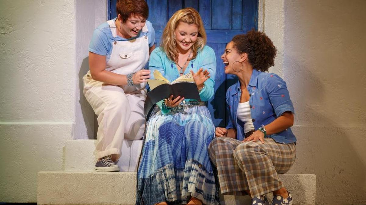 Kat Borrelli, Kyra Belle Johnson, and Christina Eskridge from the “Mamma Mia!” North American Tour.