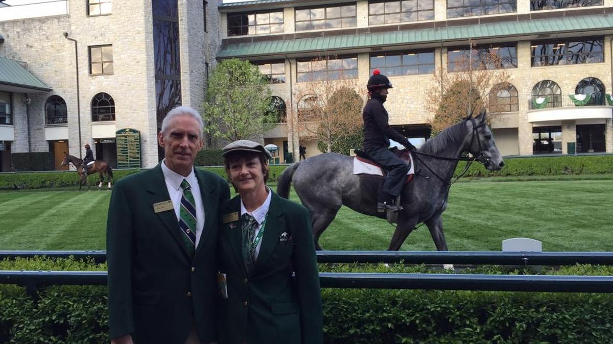 Ralph and Valarie DiSiena are a retired couple from California who now work at Keeneland during the spring meet.