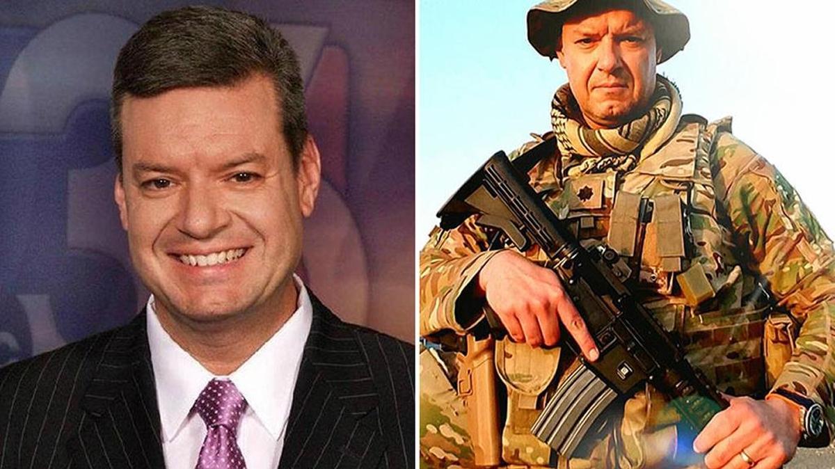 WTVQ news anchor Doug High in his headshot from the station, left, and on duty in Afghanistan, right.