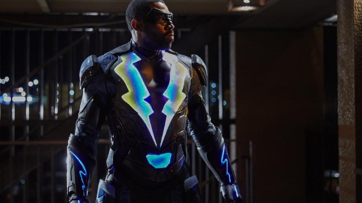 Cress Williams plays Black Lightning, the energy-controlling DC Comics superhero.