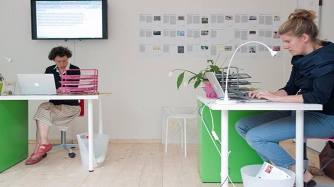 Lori Waxman, right, at a performance in Kassel, Germany, as part of Documenta 13, in summer 2012.