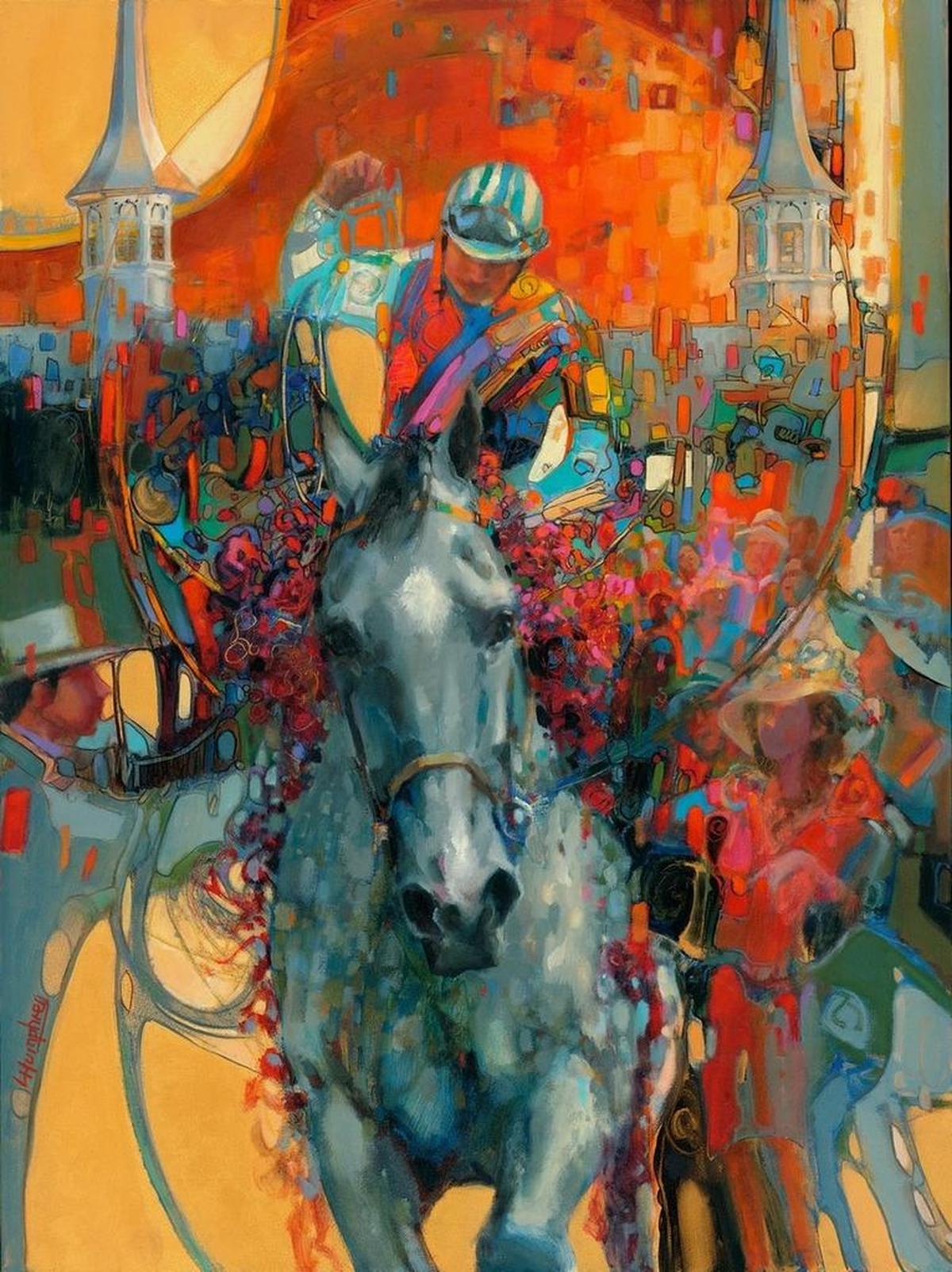 Lesley Humphrey’s “Victory” was the official painting of the 2011 Kentucky Derby.