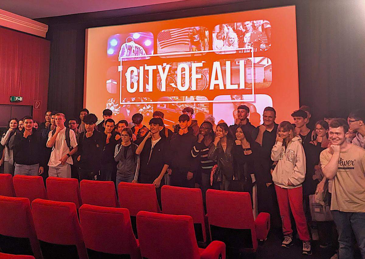 A screening of “City of Ali” in Germany with high school students.